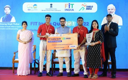 Union Sports Minister Anurag Singh Thakur felicitates Fit India Quiz 2022 State Round Winners, gives away over Rs 2 Crore as prize money