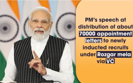 English rendering of PM’s speech at distribution of about 70000 appointment letters to newly inducted recruits in various Government departments and organisations under Rozgar mela via video conferencing
