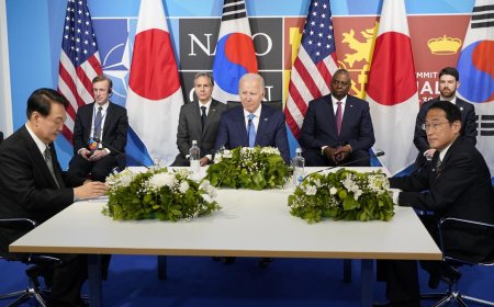 U.S., Japan and South Korea agree on new security pledge ahead of Camp David summit