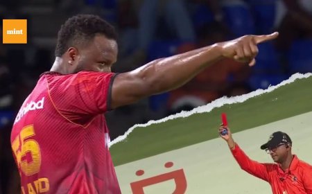 Watch: Red card in cricket; Kieron Pollard sends off Sunil Narine in CPL 2023 T20 match