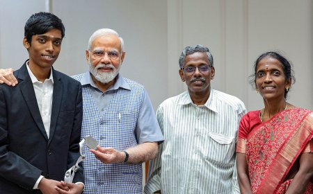 Modi meets grandmaster Praggnanandhaa, says India’s youth can conquer any domain