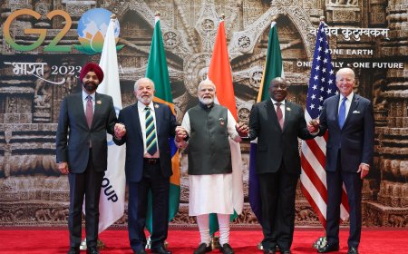 PM in a group photograph with world leaders during G20 Summit at Pragati Maidan, in New Delhi