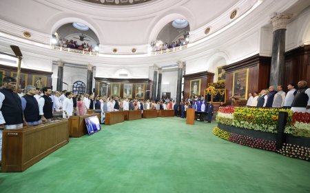 PM meets the members of Parliament at the Central Hall of the old Parliament building,