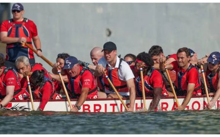 Prince William goes dragon boating in Singapore ahead of Earthshot Prize ceremony