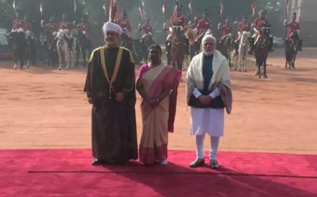 Oman Sultan Haitham Bin Tarik accorded ceremonial reception at Rashtrapati Bhavan