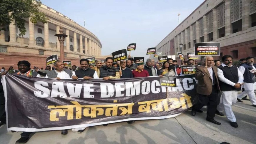 'Save democracy': Oppn INDIA bloc stage nationwide protest