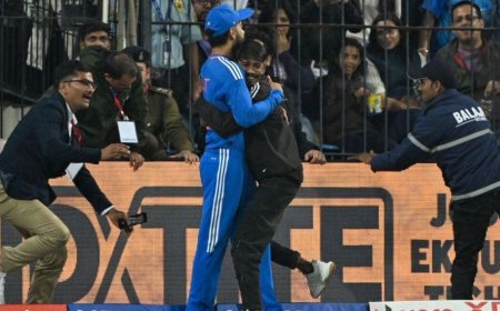 India vs Afghanistan, 2nd T20: Man hugs Virat Kohli after breaching security of Indore stadium | See pictures