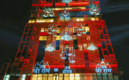 Mukesh Ambani's Antilia lights up with 'Jai Shri Ram' holograms