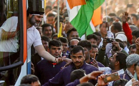Congress says BJP workers attacked Bharat Jodo Nyay Yatra, security forces escort Rahul Gandhi | Watch