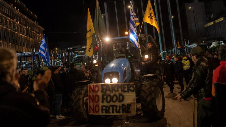 Greek farmers join tractor protest in front of parliament for 2nd day