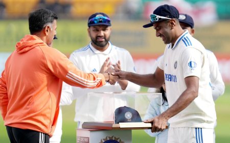 Watch | Ravichandran Ashwin gets a special memento, guard of honour on his 100th Test match
