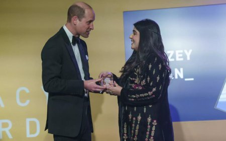 Britain's Prince William pays tribute to his late mother Princess Diana at awards event