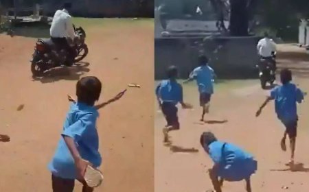 Chhattisgarh govt school students chase drunk teacher, pelt stones
