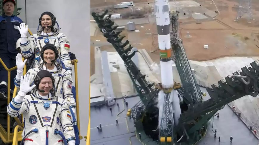 Russian rocket launches 3 astronauts to space station