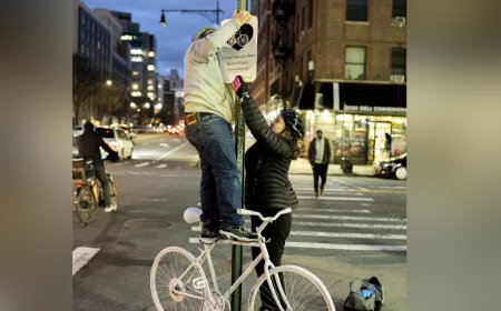 White bike installations pop up across New York as reminder of road safety