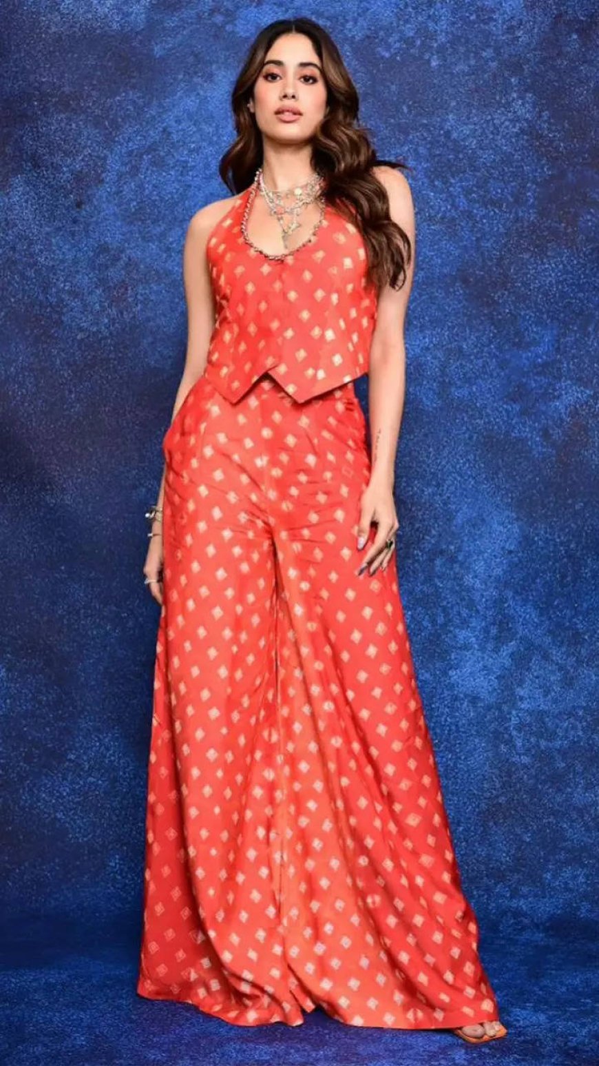 Janhvi's burnt orange ensemble is fashion goals