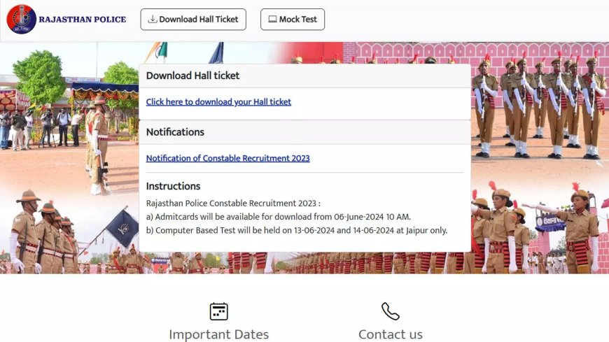 Rajasthan Police CBT Admit Card for 3,578 Constable Vacancies Released, Download Here